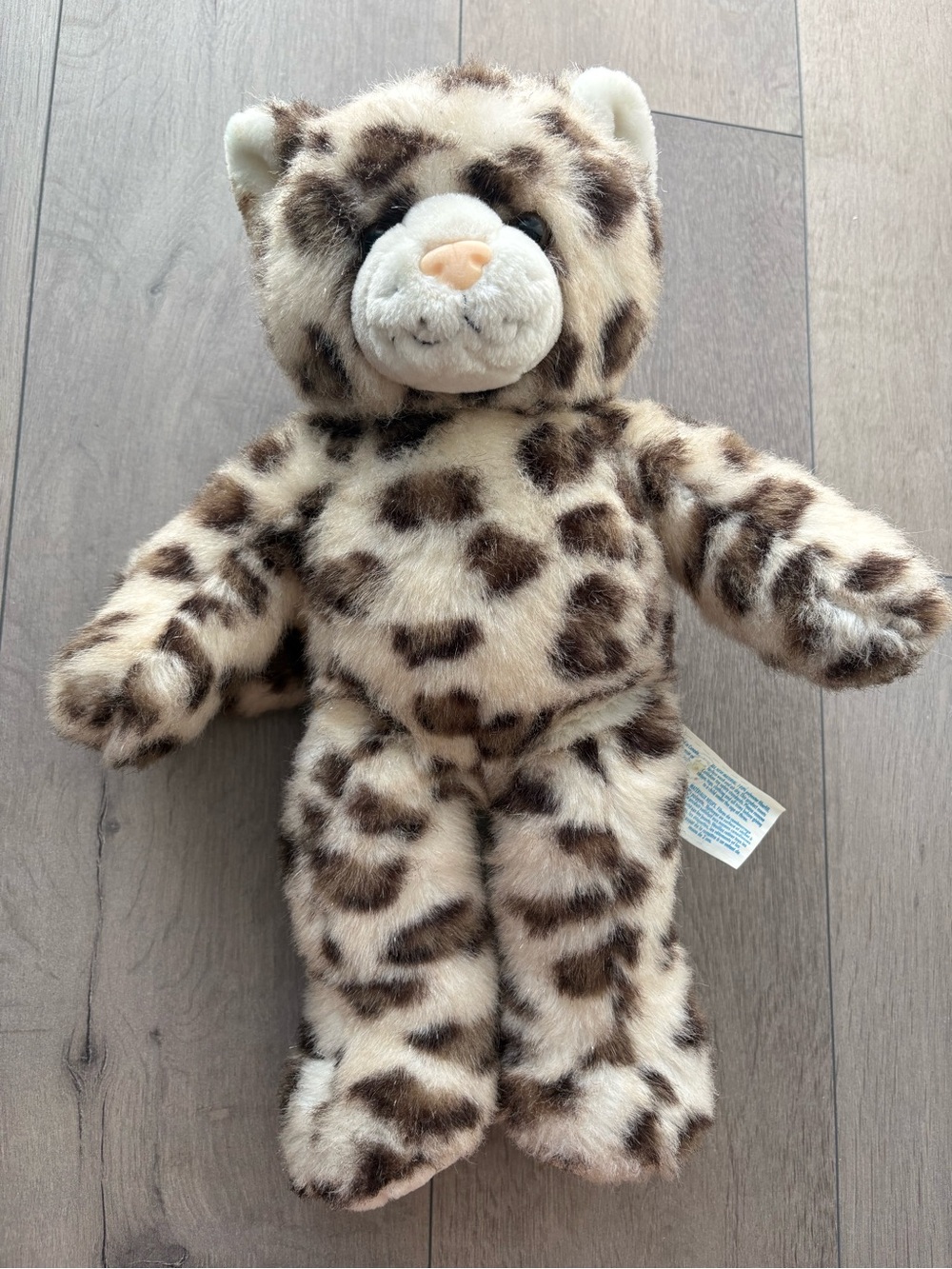 Retired BAB Sparkle Snow Leopard Plush Cat Cheetah Stuffed Toy Build A Bear